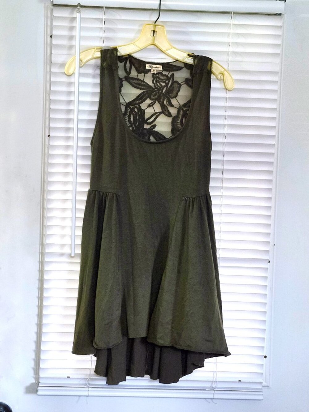Lily Atar womans olive green summer dress size junior XS